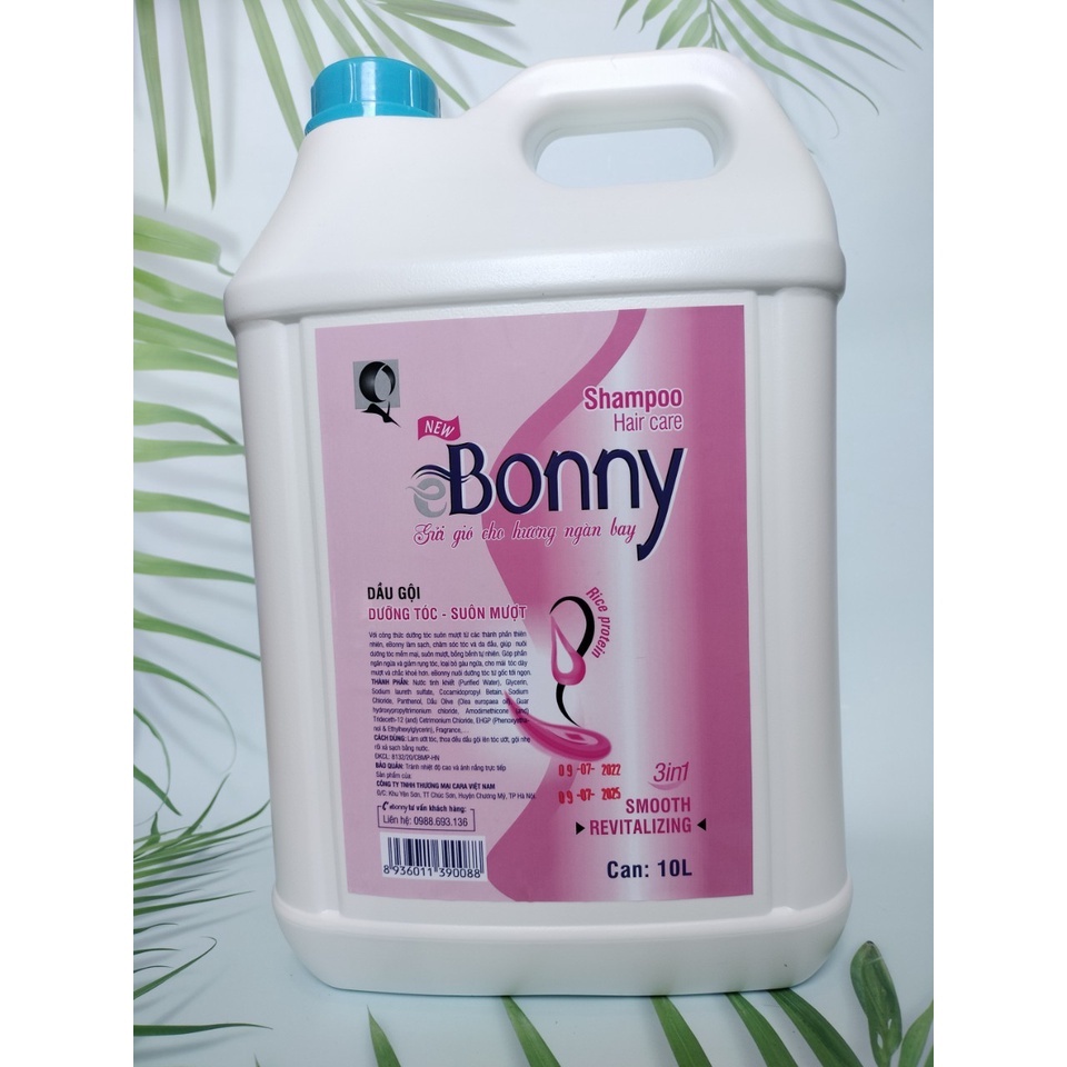 Can dầu gội 10 lít BONNY hương nước hoa dùng cho khách sạn, nhà nghỉ giúp nuôi dưỡng tóc suôn mượt chắc khỏe, Can 10L