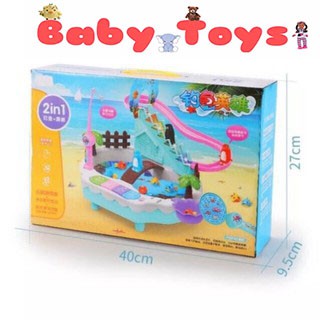 Đồ Chơi 2in1: Cầu trượt- Hồ Câu Cá Heo Peppa Vui nhộn