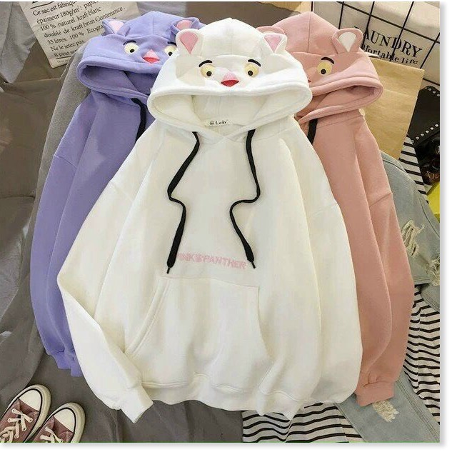 ÁO KHOÁC NỈ HOODIE PHỐI NÓN TAI THỎ SIÊU ĐẸP CỰC HOT