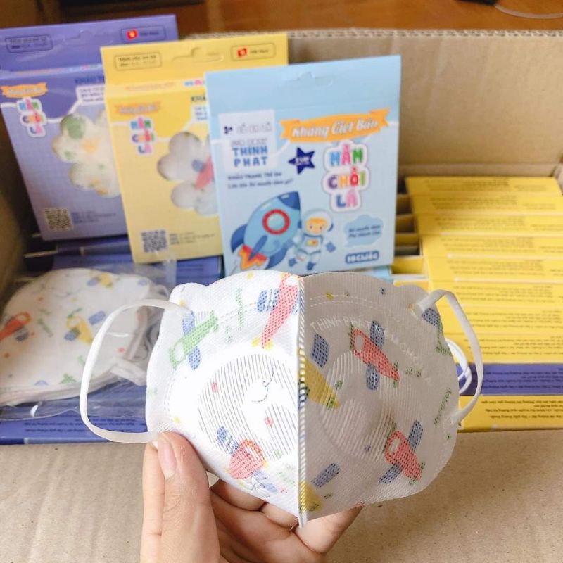 Set 20c khẩu trang 3D Gấu mầm chồi lá cho bé 1- 4y 🧸