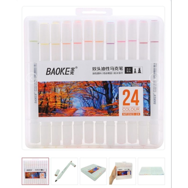 Bút màu Marker 24 màu Baoke gốc dầu MP2923-24