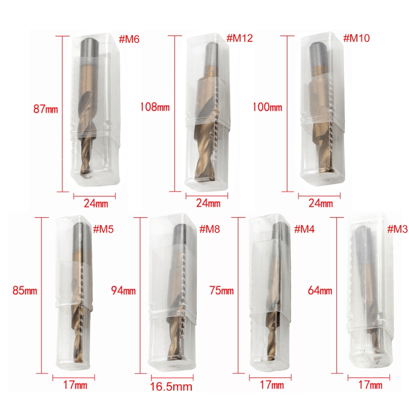 Mũi Khoan Xoắn M3 M4 M5 M6 M8 M10 M12 HSS M35 Tốc Độ Cao Chuyên Dụng