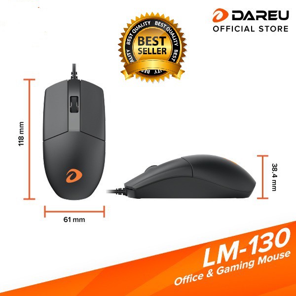 Chuột gaming DAREU LM130 Black (MULTI-LED, USB)