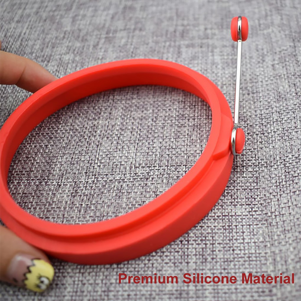 Khuôn Chiên Trứng Hình Tròn Bằng Silicone Không Dính Có Tay Cầm