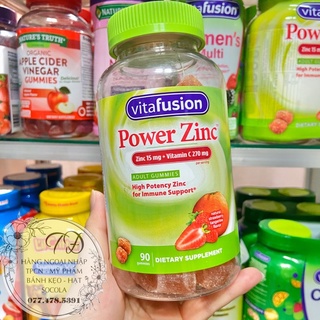 [Hình ảnh thực tế] DATE MỚI 2023 TPCN Kẹo dẻo bổ sung Kẽm + Vitamin C Vitafusion Power Zinc 15mg của Mỹ 90 viên