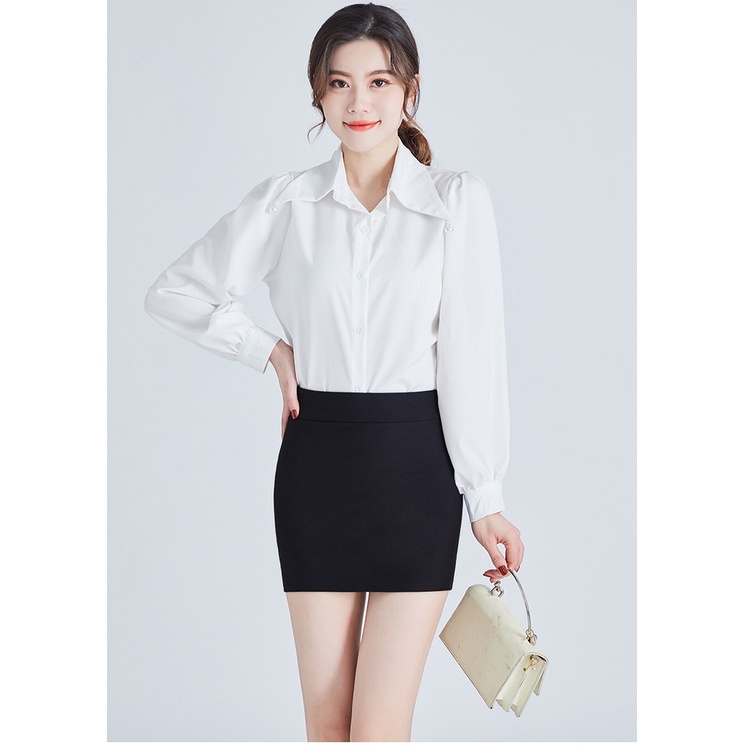 Chân Váy Ngắn Công Sở Dáng Ôm Màu Đen Vải Umi Cao Cấp Co Giãn 4 Chiều Dài 32-35 cm