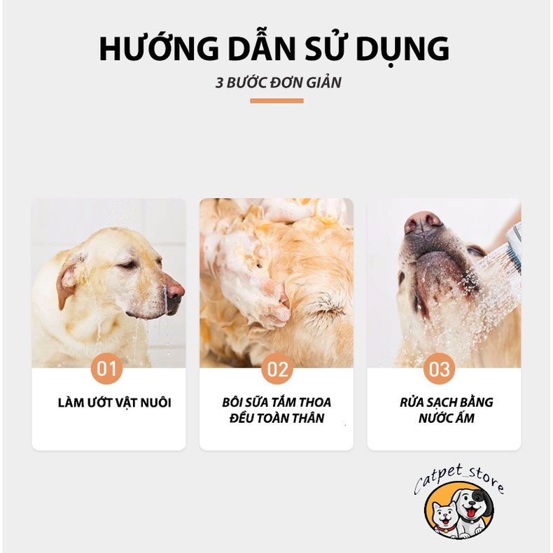 Sữa tắm chó mèo PET SHOWER GEL,chiết xuất tự nhiên giúp khử mùi ,diệt khuẩn,lưu hương