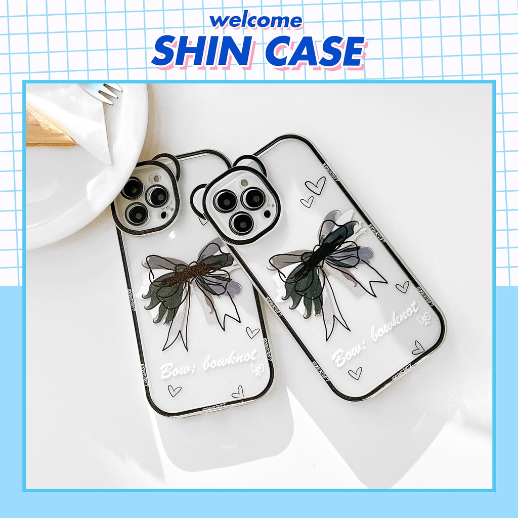 Ốp lưng iphone camera gấu nơ đen 6/6plus/6s/6splus/7/7plus/8/8plus/x/xs/11/12/13/14/pro/max/promax/plus/shin/case