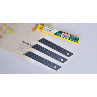 Lưỡi dao rọc giấy SunWood, cỡ lớn, loại 8 lưỡi Bạc - hộp 10 chiếc lưỡi/hộp - E91053 - HOKAMI STORE