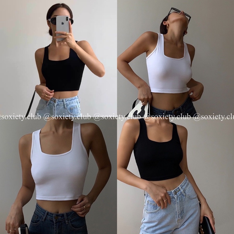 Áo sát nách cổ vuông phù hợp mùa hè cực trendy 💕 A34