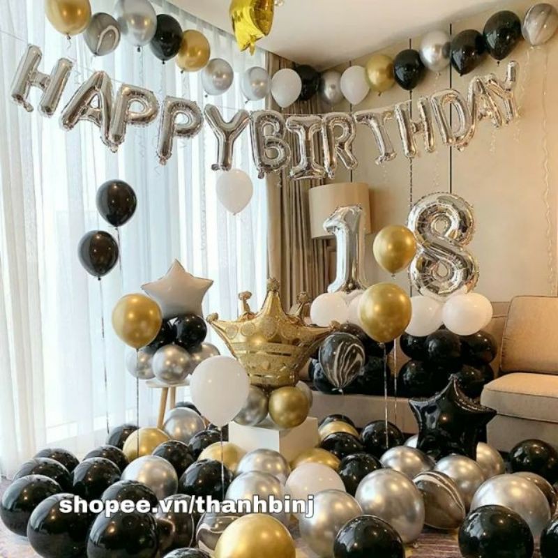 ( Tặng bơm keo ) SET BÓNG TRANG TRÍ SINH NHẬT MS175