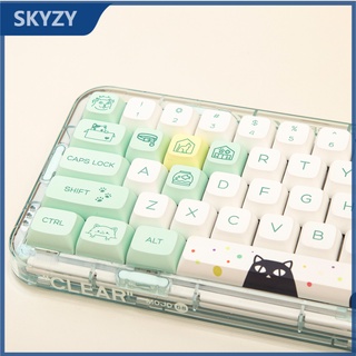 Mèo kỳ lạ Keycap XDA Hồ sơ Động vật dễ thương Mèo phô mai 131 Phím PBT DYE SUB Bàn phím cơ Keycaps