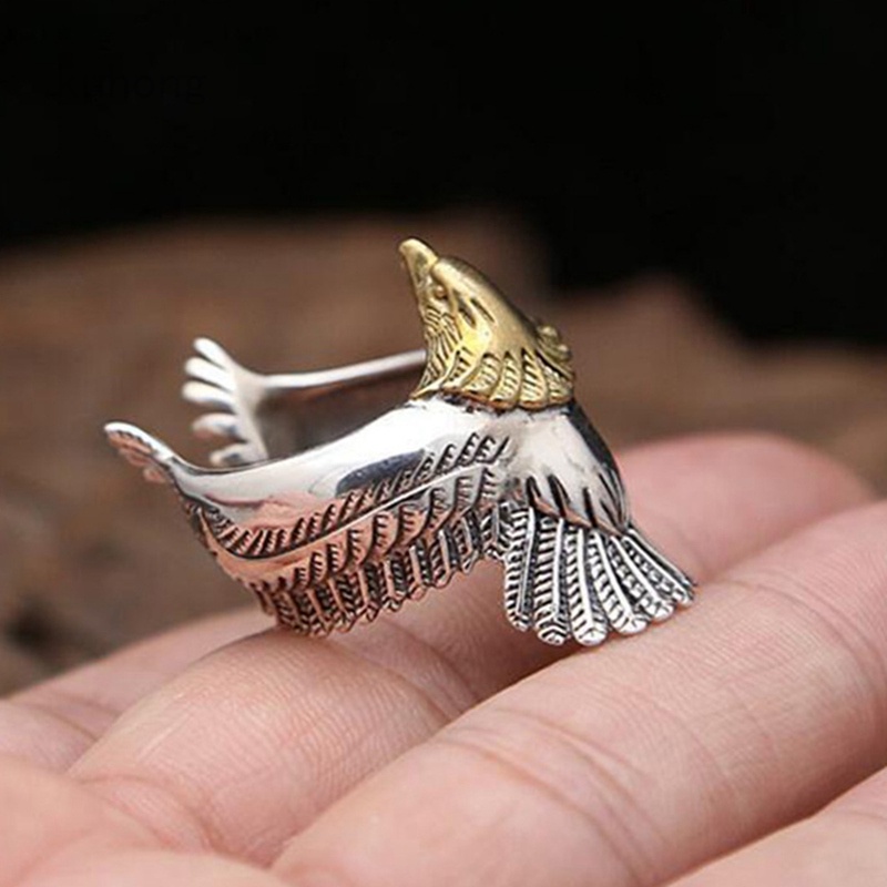 Nhẫn Hở Inox Hình Cánh Đại Bàng Phong Cách Vintage Thời Trang Cho Nam