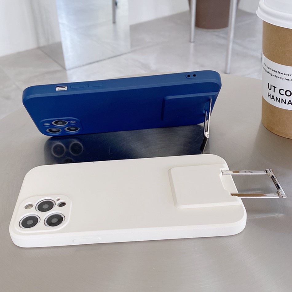 Ốp điện thoại silicon mềm có giá đỡ thích hợp cho 7 8 Plus 12 11 Pro Xs Max Xr X Xs 12 Pro Max Se 2020