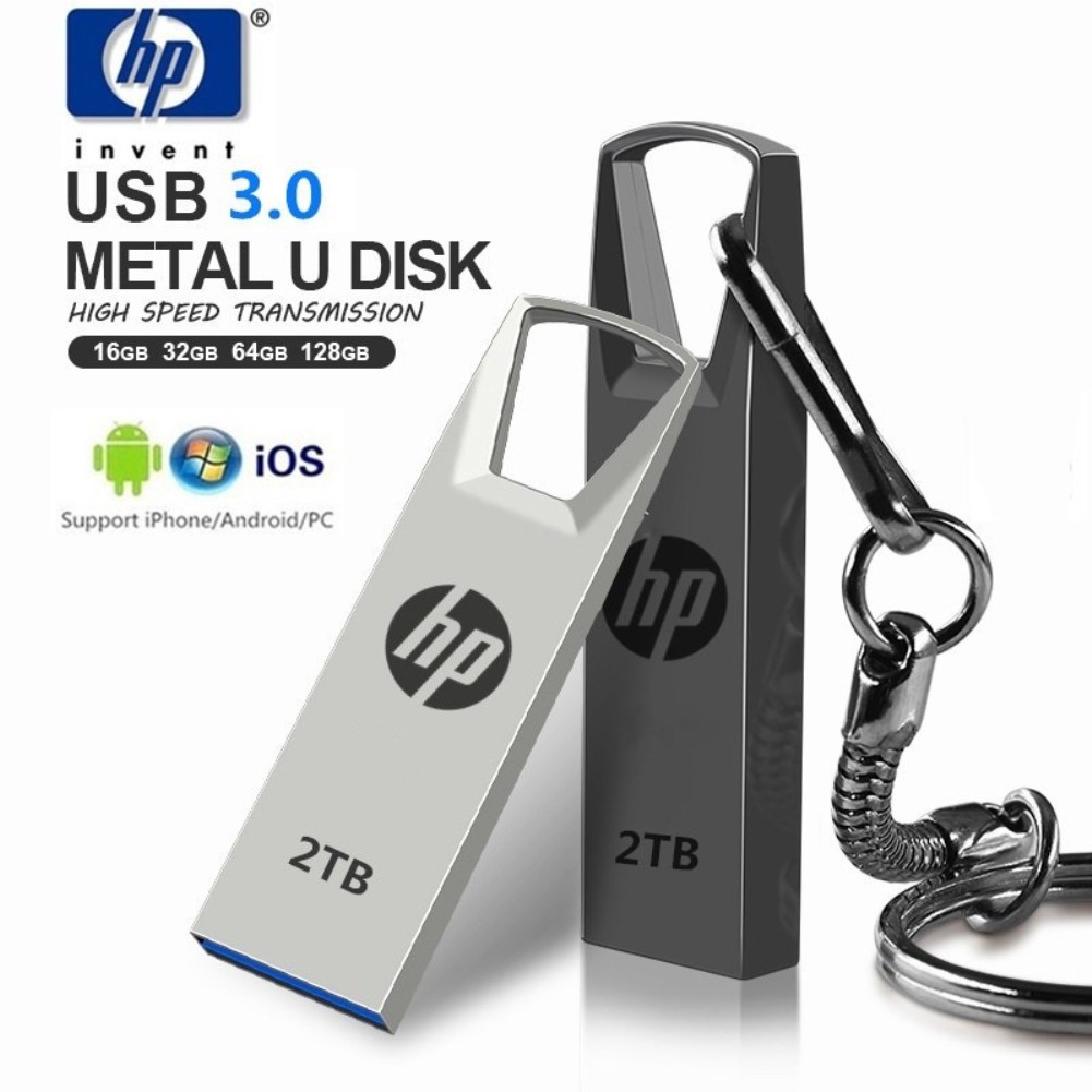 Ổ đĩa USB flash HP 1TB 2TB 64GB 32 16GB 8GB 4GB 2GB USB 1GB Flash Drive với móc khóa