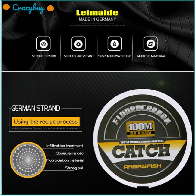 Cuộn Dây Câu Cá Chất Liệu Carbon 100% 100m Trong Suốt