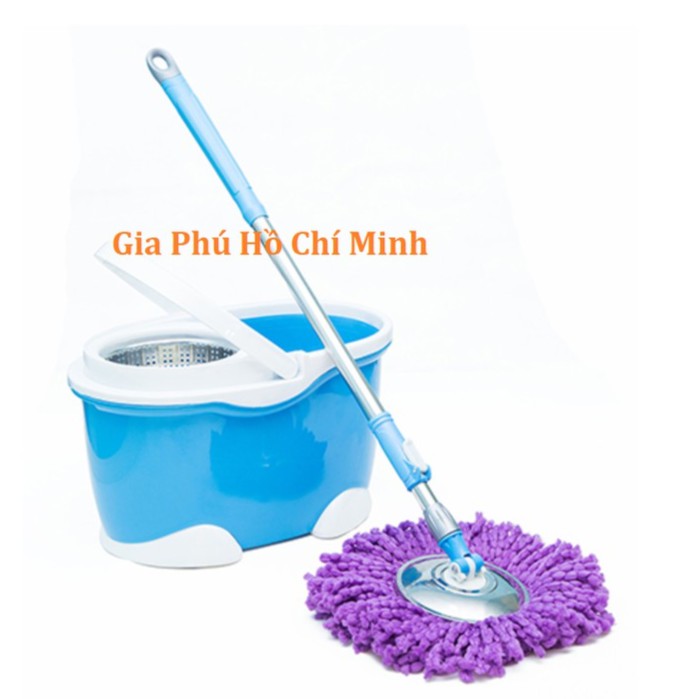 Bộ lau nhà 360 độ cao cấp Gia Phú GP679 Thái Lan Loại I ( có bánh xe - 2 bông lau )