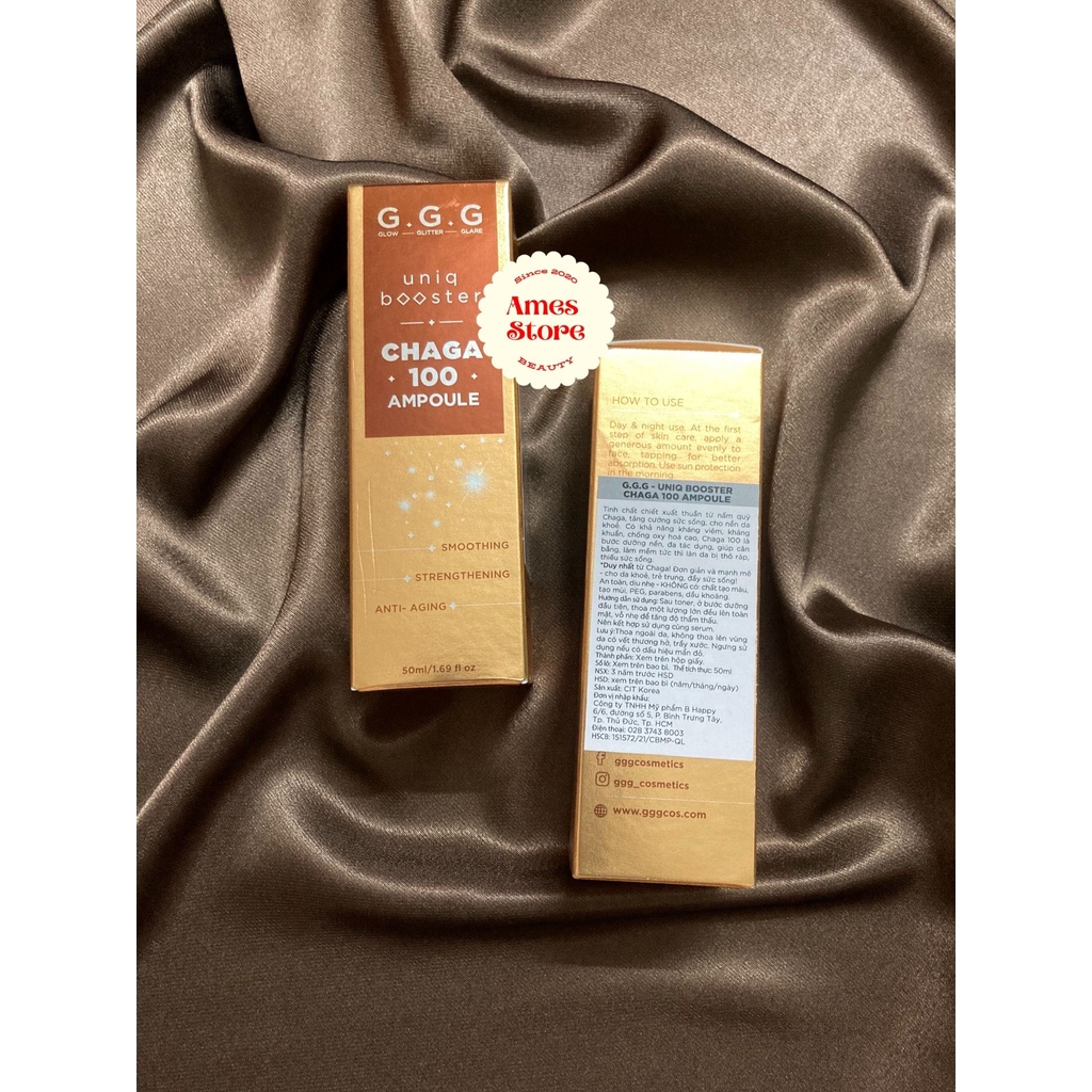 Tinh Chất GGG 50ML CHAGA 100% AMPOULE Giúp da mịn màng, phục hồi da, chống lão hóa