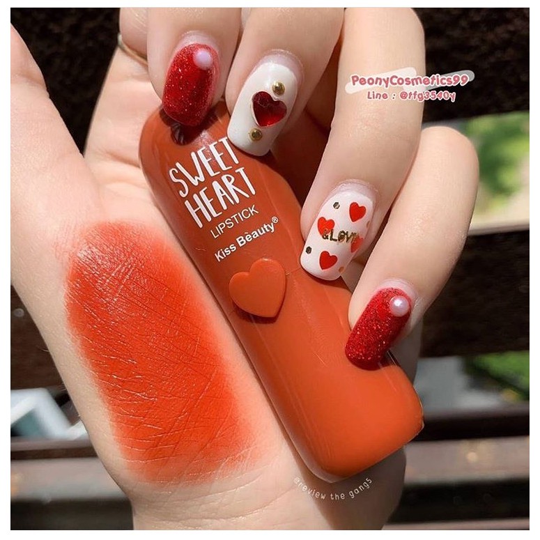 Son Thỏi Sweet Heart Lipstick Kiss Beauty - Tone Cam Cực HOT | BigBuy360 - bigbuy360.vn