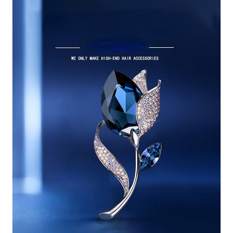 Ghim Cài Áo Hình Hoa Tulip Đính Đá Sang Trọng Cho Nữ
