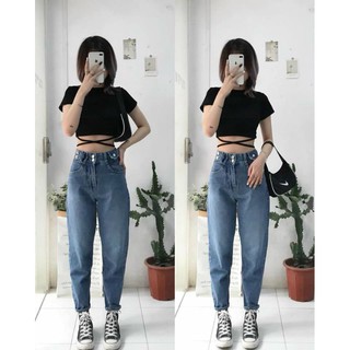 ÁO THUN CROPTOP DÂY CỘT EO