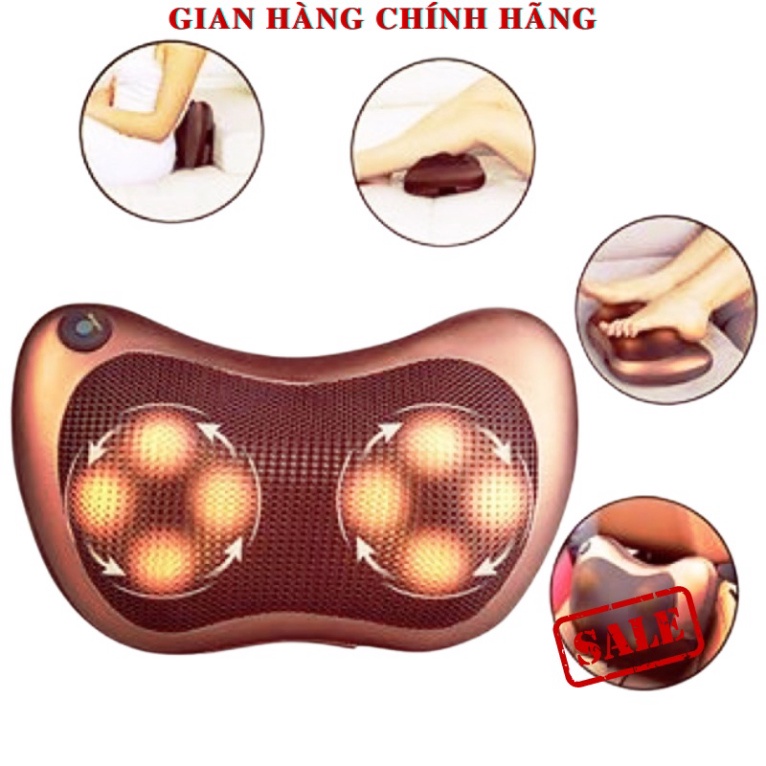 Gối Massage Hồng Ngoại 8 Bi 2 Chiều Cao Cấp - Máy, Gối Mát Xa Cổ Vai Gáy Chính Hãng Công Nghệ Nhật Bản, Bảo Hành 12tháng