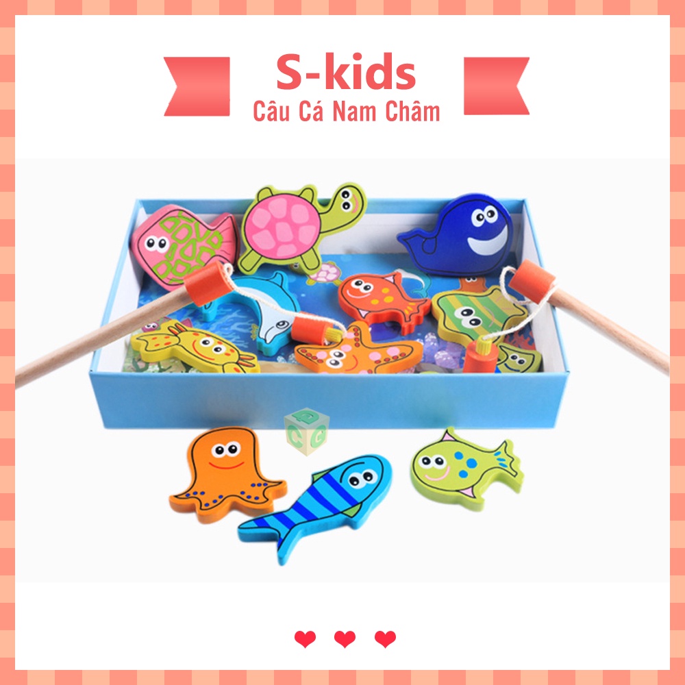 Đồ Chơi Câu Cá Nam Châm, Đồ Chơi Gỗ thông minh cho bé luyện kỹ năng.