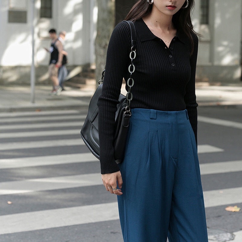 Áo thun cổ trụ tay dài dành cho nữ phong cách thời trang năng động 21