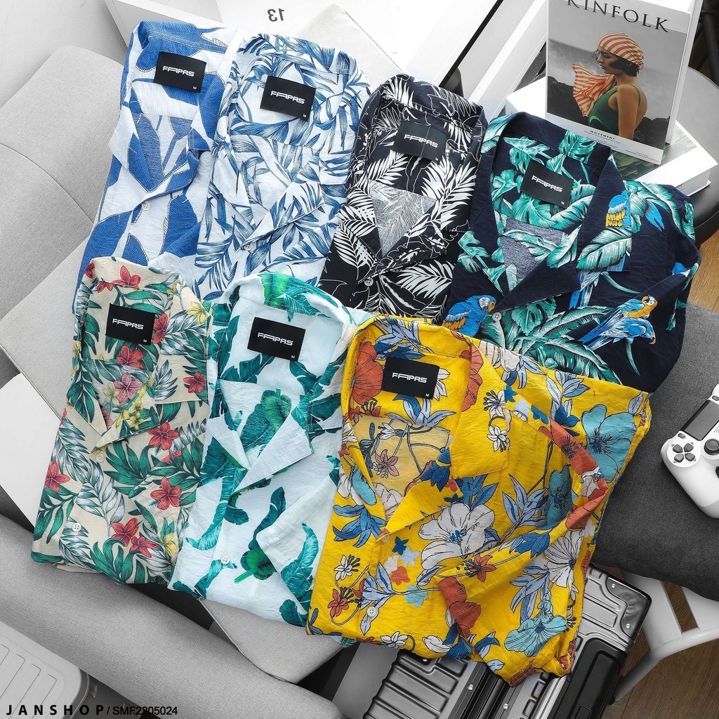 Áo Chất Liệu Cotton Vô Cùng Thoáng Mát Dễ Chịu, Sơ Mi Tay Ngắn Relax Với Họa Tiết Hoa Lá Mùa Hè Thêm Nổi Bật