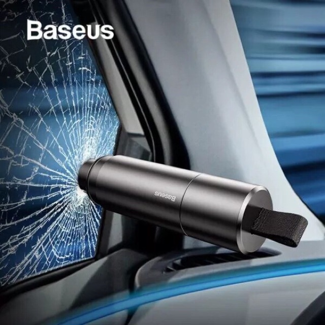 Baseus Mini Car Window Glass Breaker Seat Belt Cut- Dụng cụ phá kính thoát hiểm tích hợp dao cắt dây nhỏ gọn cho xe hơi