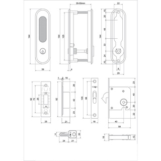 Khóa cửa lùa Kibath V005