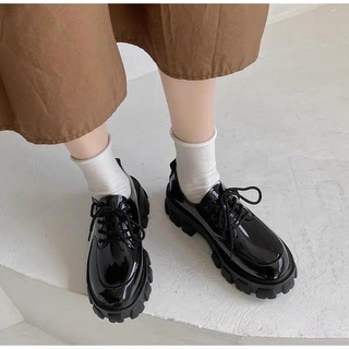 Giày bốt cổ thấp da bóng size 38