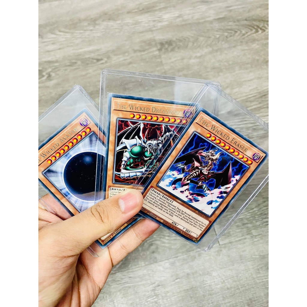Combo Lá bài thẻ bài Yugioh 3 thẻ Tà Thần Wicked God Rare - Tặng bọc bài nhựa bảo quản