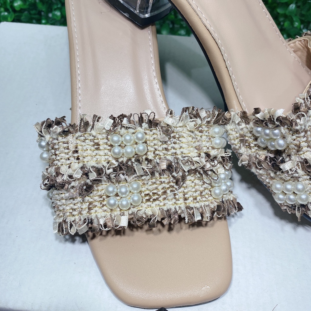 Guốc nữ 5 phân Thiên Hương giày sandal VNXK BP5M2 Dép cao gót nữ 5p cm đế vuông mặc áo dài đi học