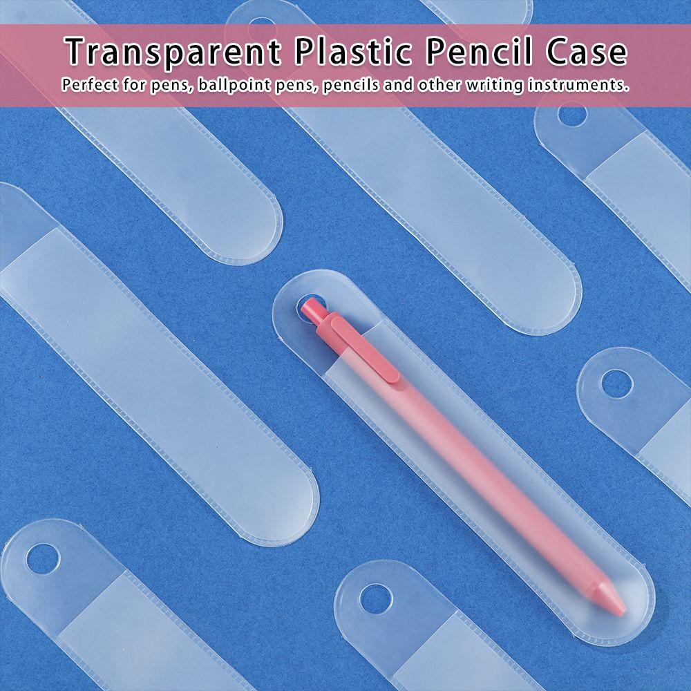 JANE 5PCS Pencil Bag Can Be Hung Round Frosted Translucent