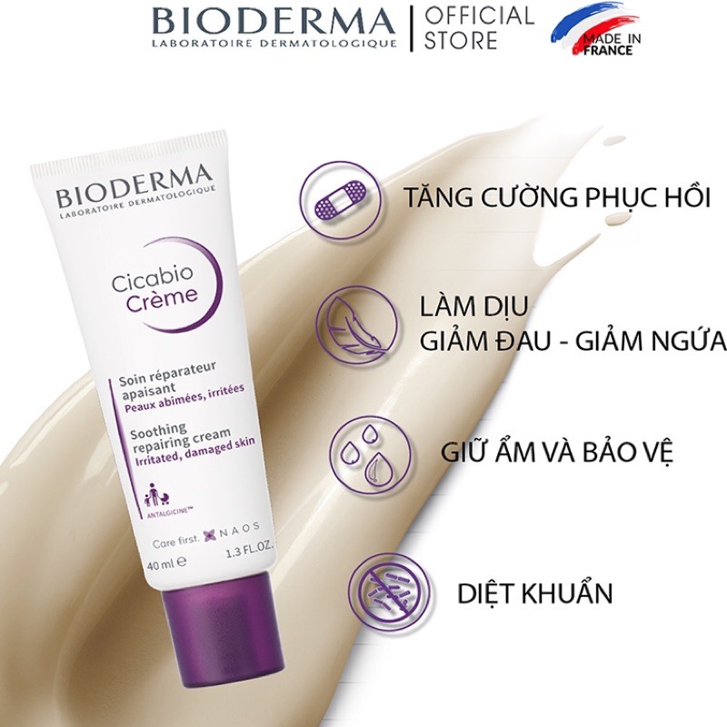 Kem Dưỡng Hỗ Trợ Phục Hồi Và Làm Dịu Da 40ml Cicabio Cream(Bio Tím)