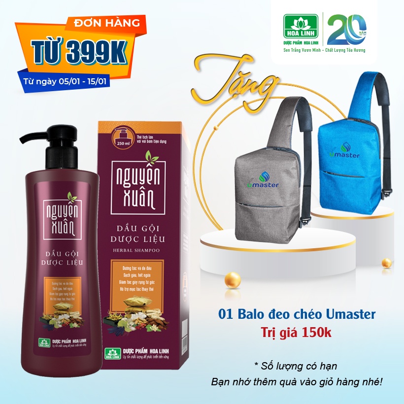 Dầu gội Dược liệu Nguyên Xuân nâu 250ml (Dành cho tóc thường)