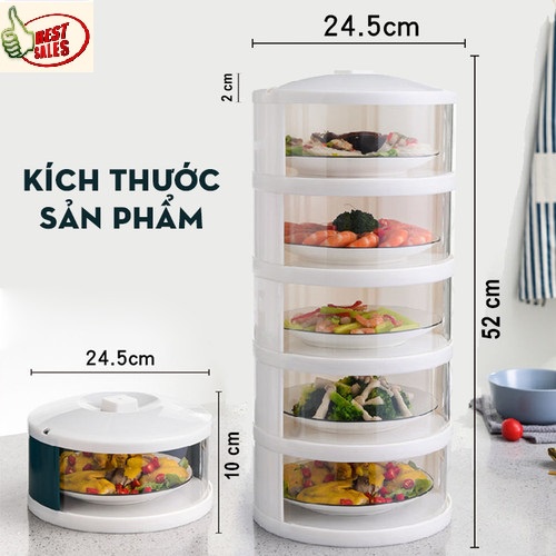 Lồng Bàn 5 Tầng Giữ Nhiệt Đa Năng 𝑯𝑨̀𝑵𝑮 𝑳𝑶𝑨̣𝑰 1,Đậy Thức Ăn Sạch Sẽ Chống Ruồi Muỗi , Bụi Bặm Cực Kỳ Tiện Lợi