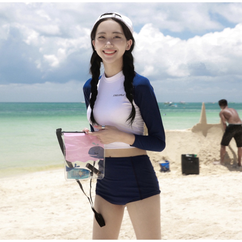Bộ bơi 1 mảnh dài tay croptop
