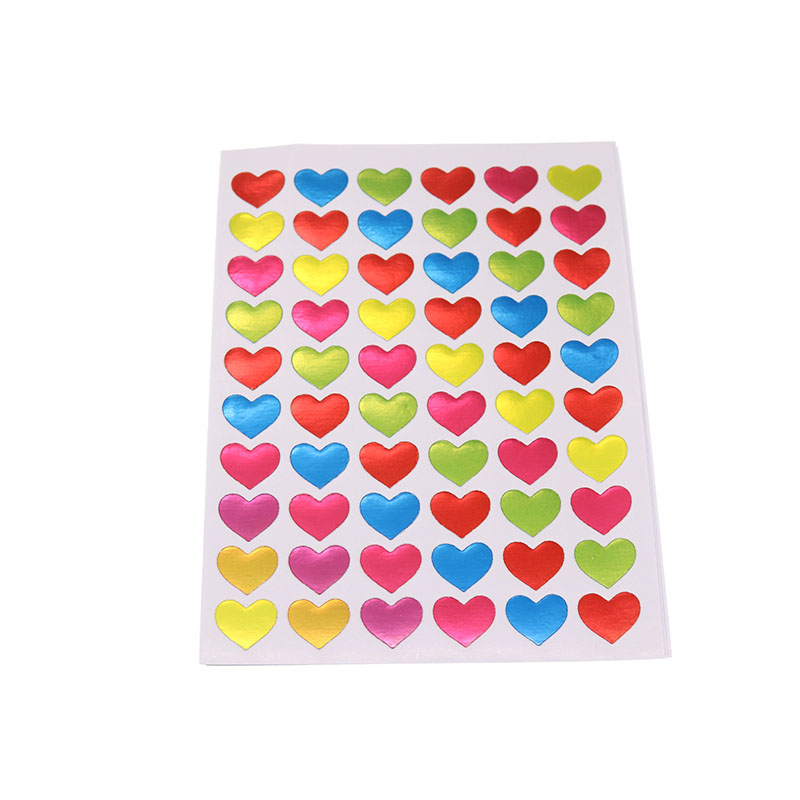 Set 10 tờ 600 miếng dán trái tim cho giáo viên khen thưởng học sinh mẫu giáo