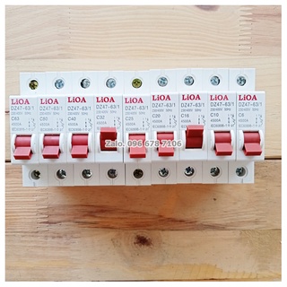 Cầu dao - aptomat tự động 1p 6a - 63a/ 4,5ka lioa chính hãng
