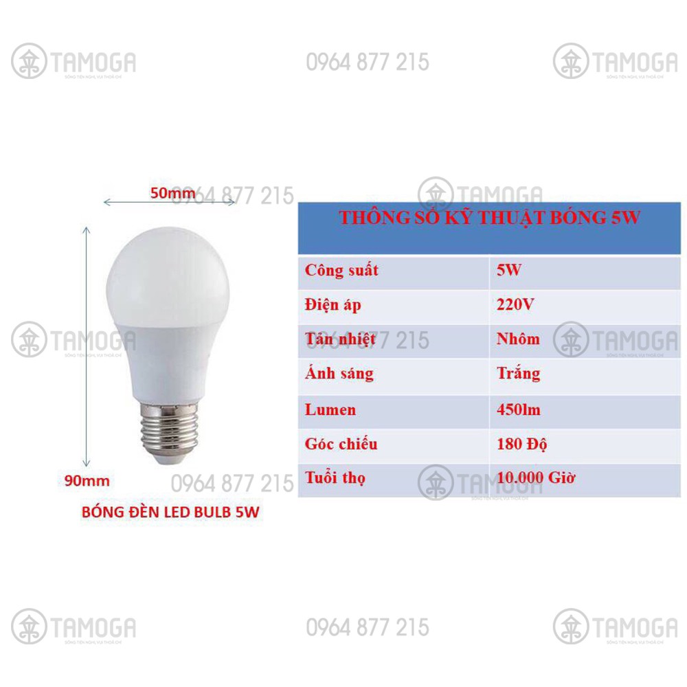 Bóng đèn LED BULB 3W, 5W, 9W - Bảo hành 2 năm BD 1010