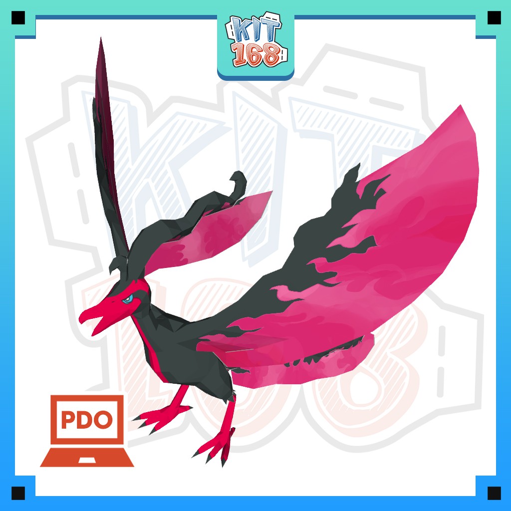 Mô hình giấy Anime Game Pokemon Galarian Moltres