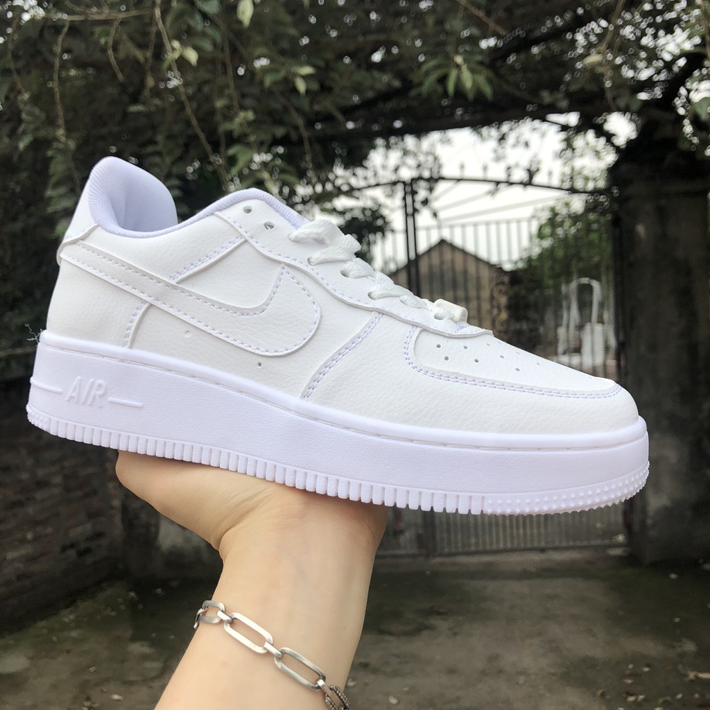 Giày thể thao sneaker trắng(Air foce 1), giày học sinh đế cao 3cm