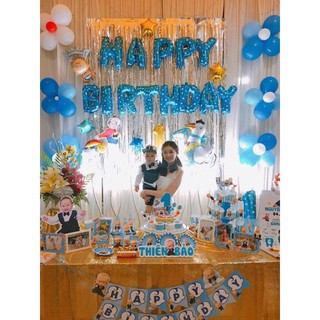 Combo Phụ Kiện Trang Trí Sinh Nhật Cho Bé set bóng+set bàn tiệc (HAPPYBIRTHDAY)