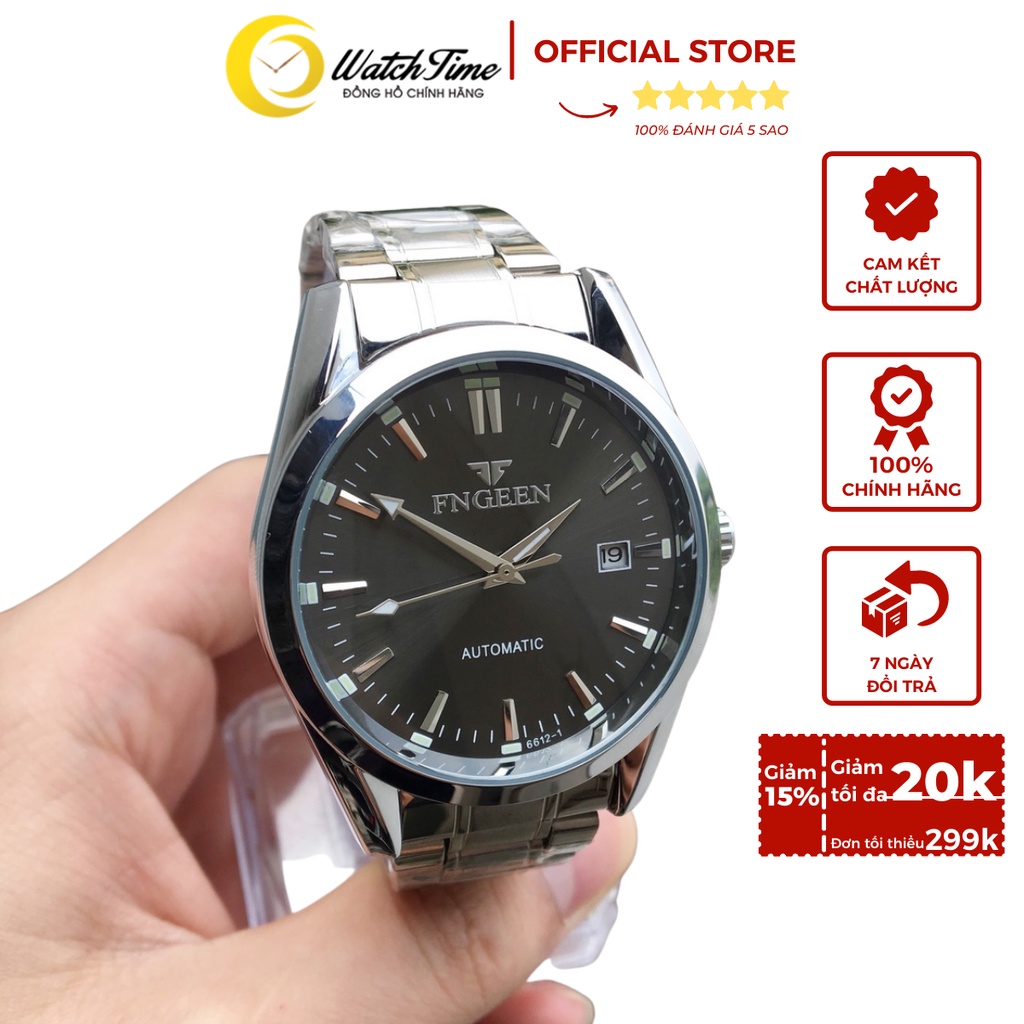 Đồng Hồ Nam Cơ Fngeen AUTOMATIC- Đồng Hồ Nam Có Lịch Ngày Mặt Kính 40mm Cường Lực Chống Xước - Cho Kiểm Hàng - Mã 6612 | BigBuy360 - bigbuy360.vn
