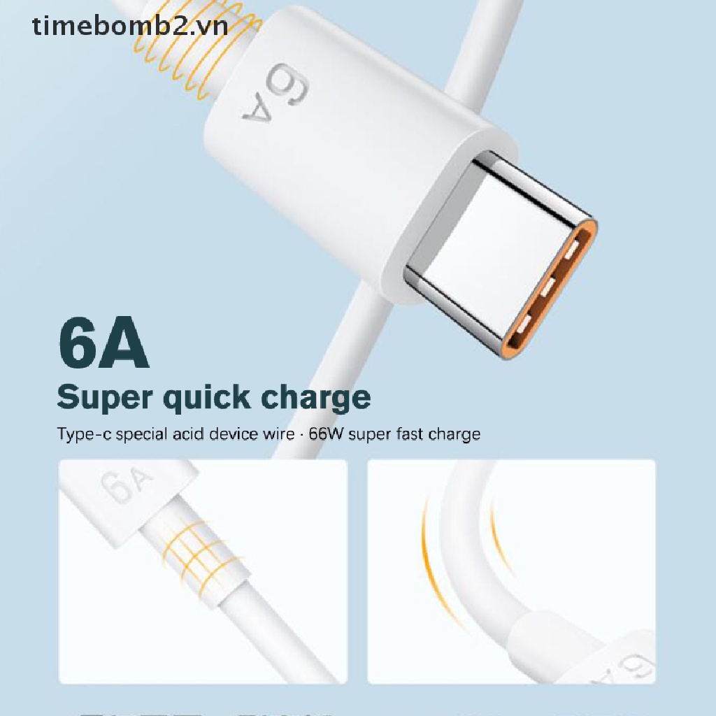 Dây Cáp Sạc Nhanh USB Type-c 1 / 1.5mile 6A 66W Cho xiaomi Samsung Huawei