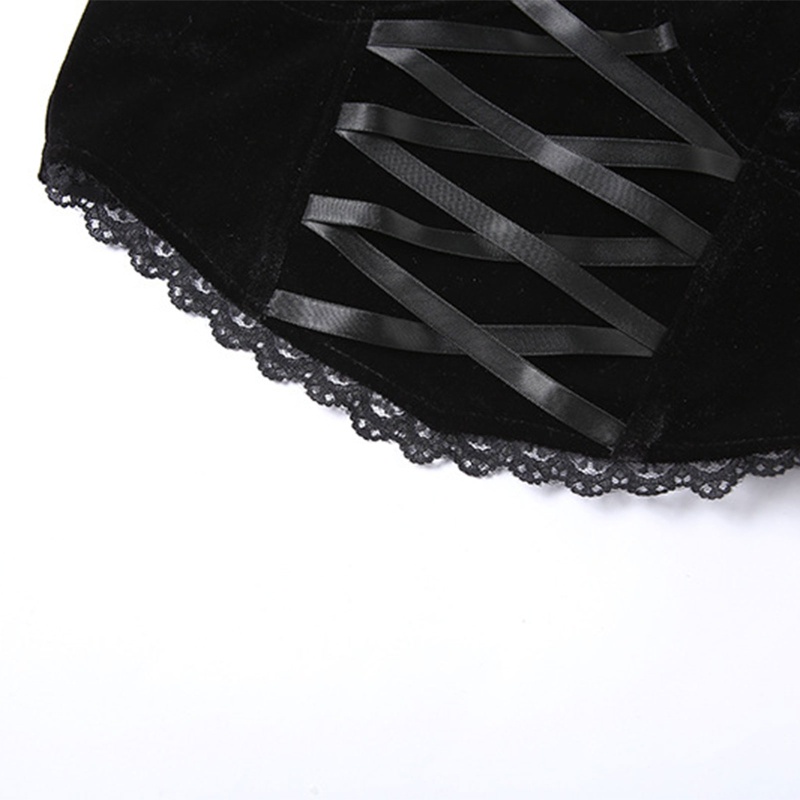 Brroa Áo Lót Dạng Lửng Hai Dây Cổ Chữ V Gợi Cảm Phong Cách Gothic Harajuku Cho Nữ Fron