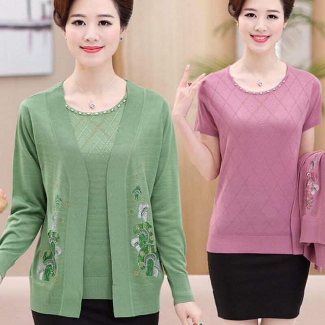 Set áo len nữ cao cấp kiểu dáng sang trọng quý phái QCNP1354