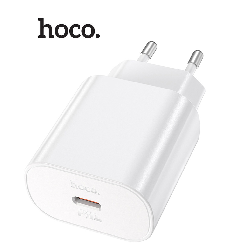Củ sạc PD25W Hoco N22 chất liệu cao cấp chống cháy 1 cổng Type-C chân cắm EU tiêu chuẩn